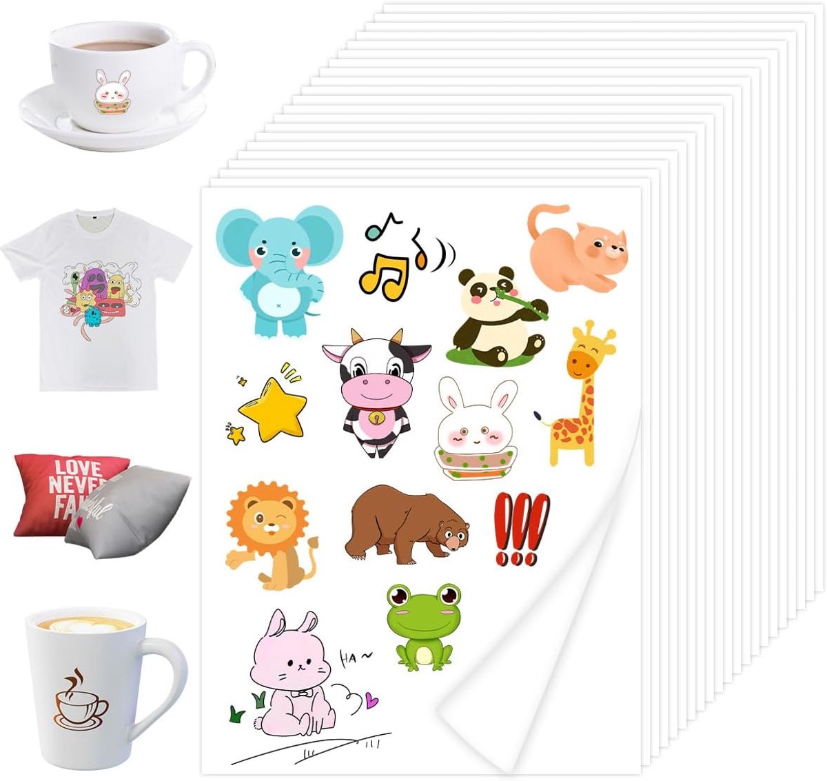 30 stuks stickerpapier om te bedrukken, A4, plakfolie, printerpapier, zelfklevende folie, printpapier voor het maken van productetiketten, laserprinters, wandbanners, A4 zelfklevende folies bedrukken