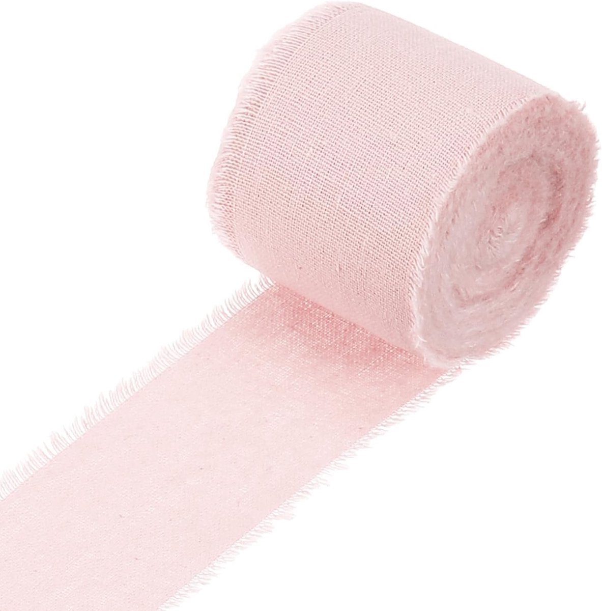 1-1/2 Inch x 15 Yard Katoen Linnen Lint, Handgemaakte Fringe Katoenen Lint Gerafelde Fringe Stof Linten voor Bloem Boeket Geschenkverpakking DIY Ambachten, Rose Rood