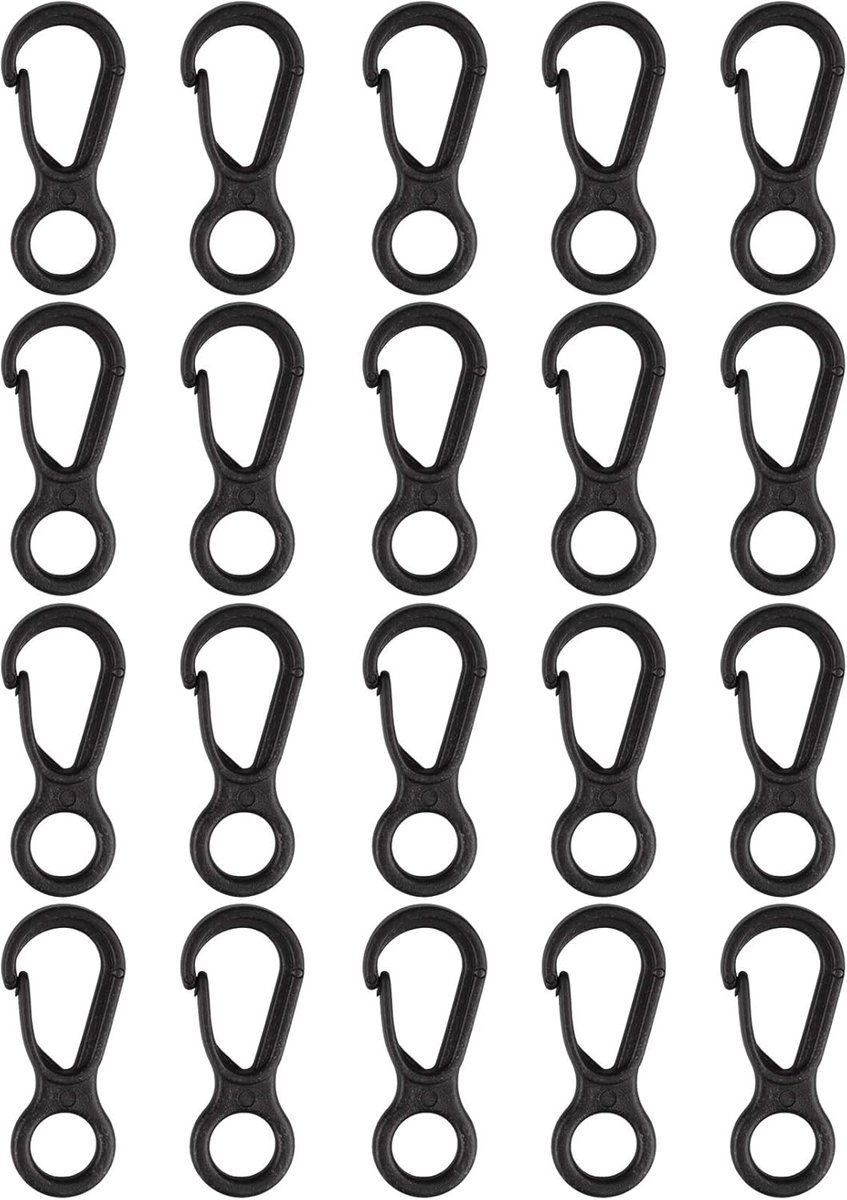 20 STKS Mini Paracord S Sleutelhanger Karabijnhaak Clip Snap Lente Rugzak Sluitingen Lock Haak voor Outdoor EDC Camping Tactische Survival Gear Reizen Wandelen Sleutelhangers