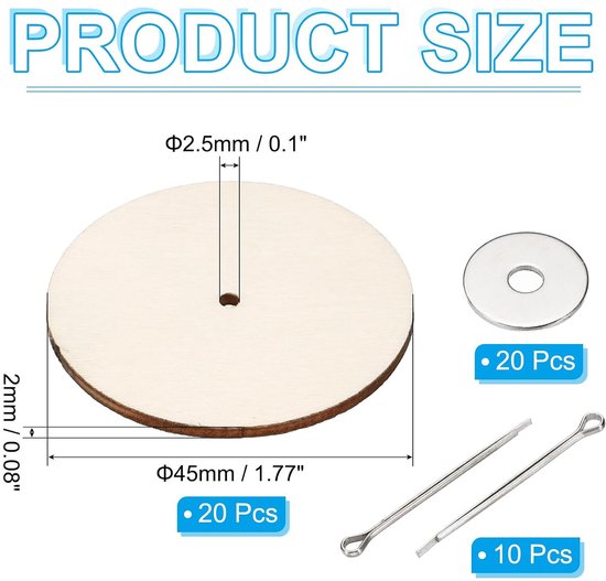 45mm poppengewrichtjes, set van 10 verwijderbare krulspeldjes verbindingen en vezelplaatbakje voor het maken van beerpoten, hoofdgewrichten, DIY-knutselaccessoires — afbeelding 4