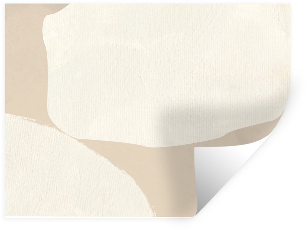 Muurstickers - Sticker Folie - Beige - Abstract - Modern - 80x60 cm - Plakfolie - Muurstic