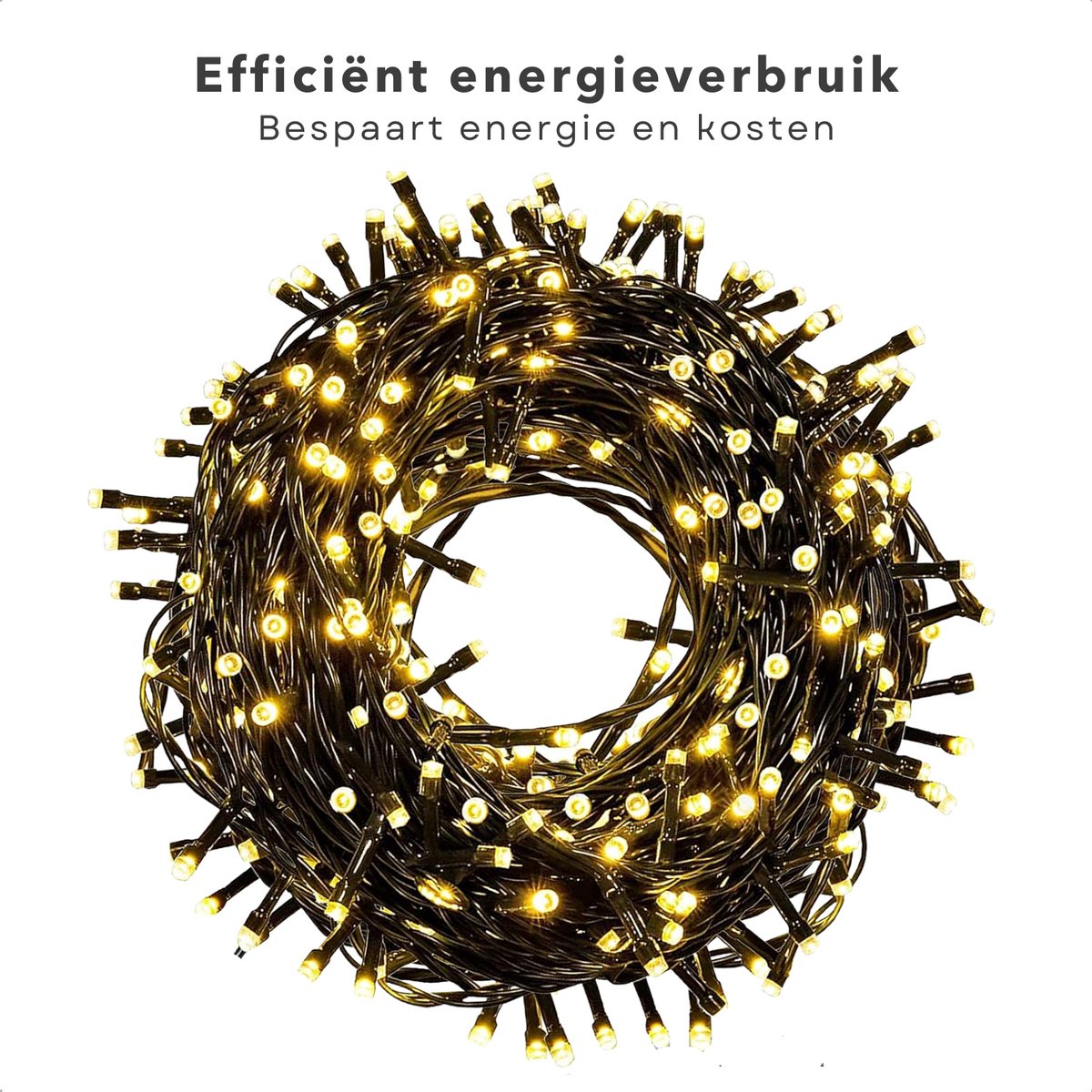 Cheqo® Kerstverlichting - Kerstboomverlichting - Kerstlampjes - 97 LED - 7M - Voor Binnen en Buiten - Timer - Veelkleurig - 8 Lichtfuncties - Op Batterijen - Extra Warm Wit - Gekleurde Kerstverlichting - Sfeerverlichting - Feestverlichting – foto 4