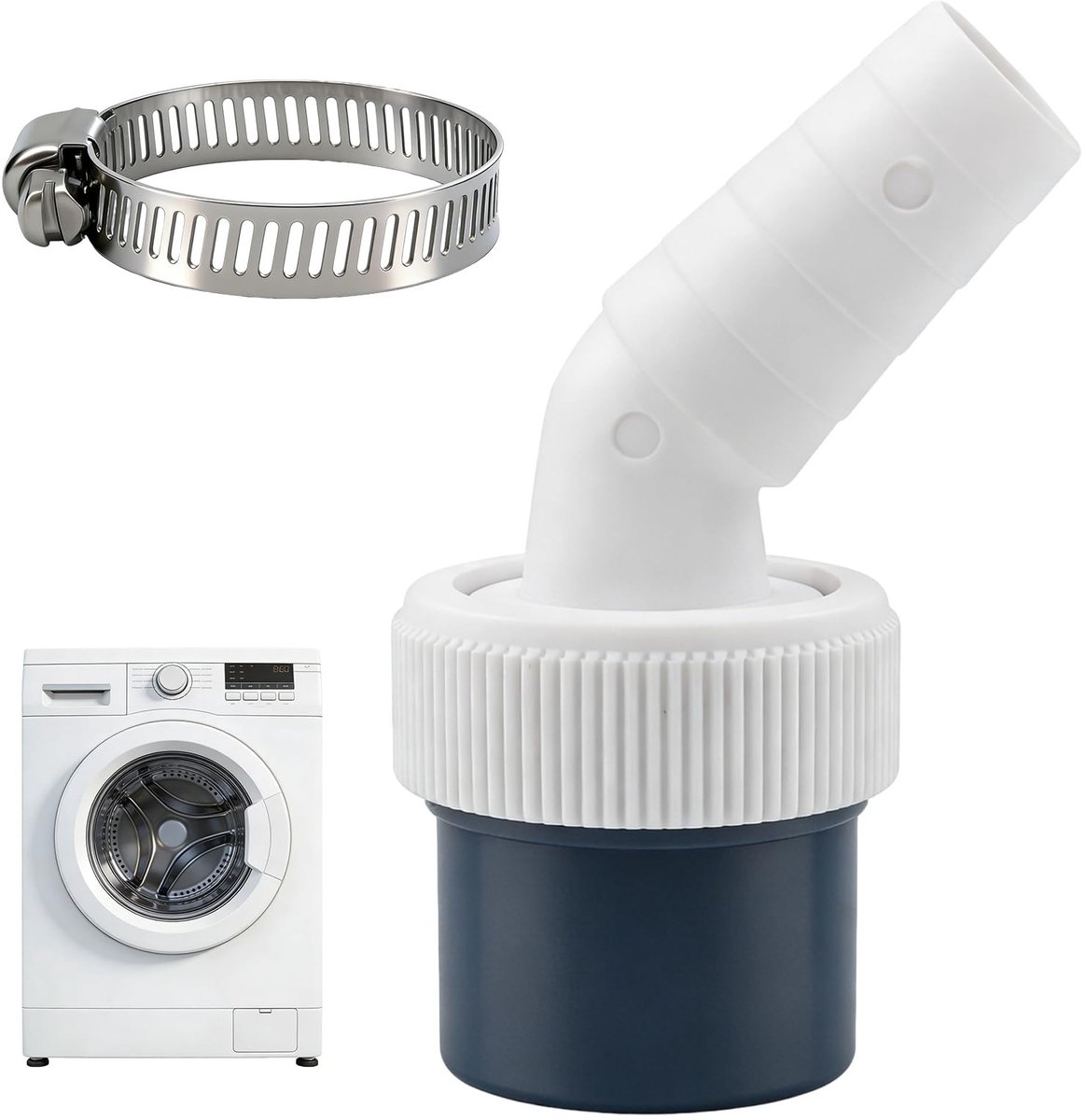 Wasmachine Afvoeradapter - Dubbele Aansluiting - Efficiënte Afwatering - Y-Verdeler Ontwerp - 94 x 83 x 4 cm - Zwart/Rood