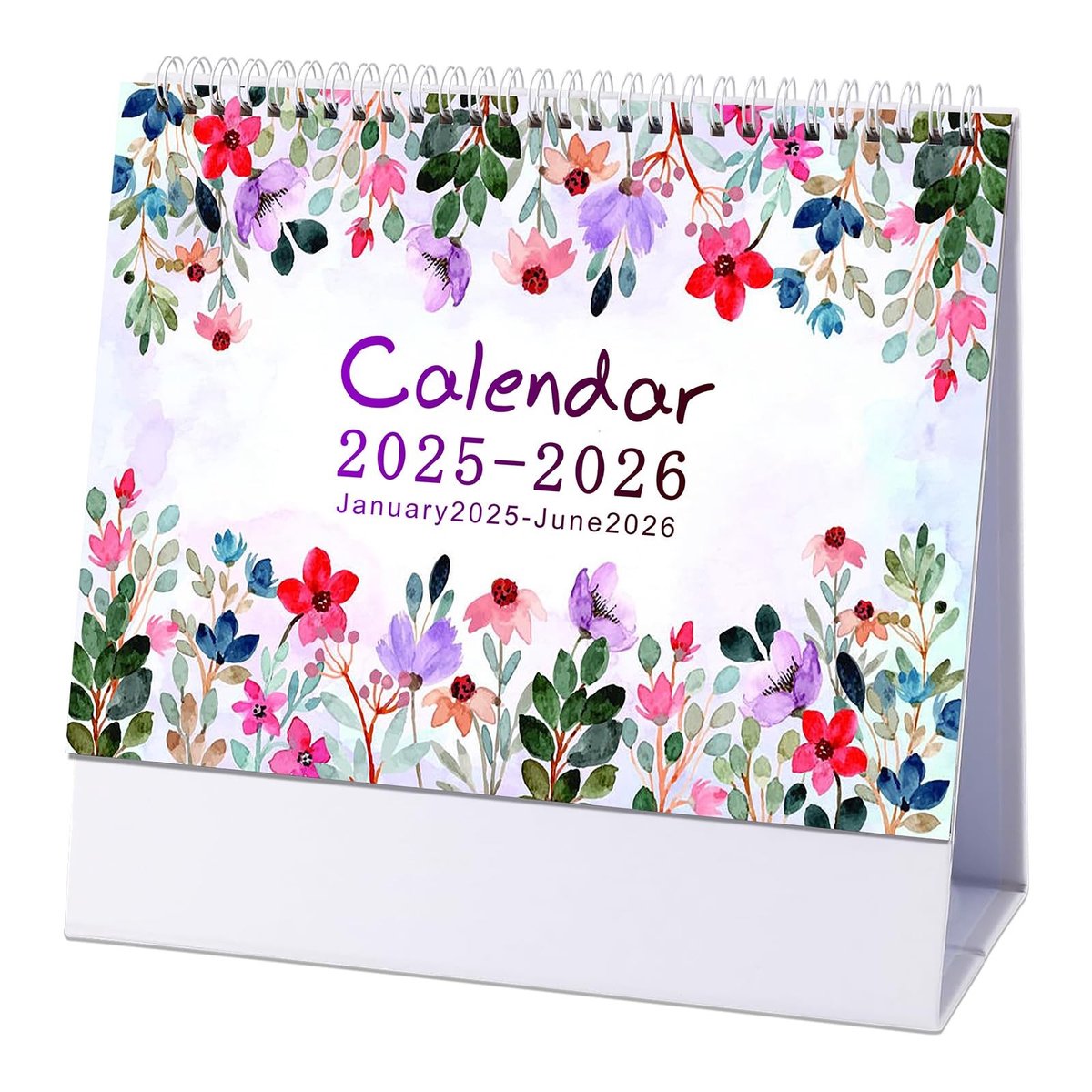 Dailygoods - 2026-2027 Desktop staande kalender, compacte maandelijkse bureaukalender met dik papier, 20,5 x 20,5 cm klapkalender van januari 2026 tot juni 2027, ideaal voor thuis- en kantoorplanning
