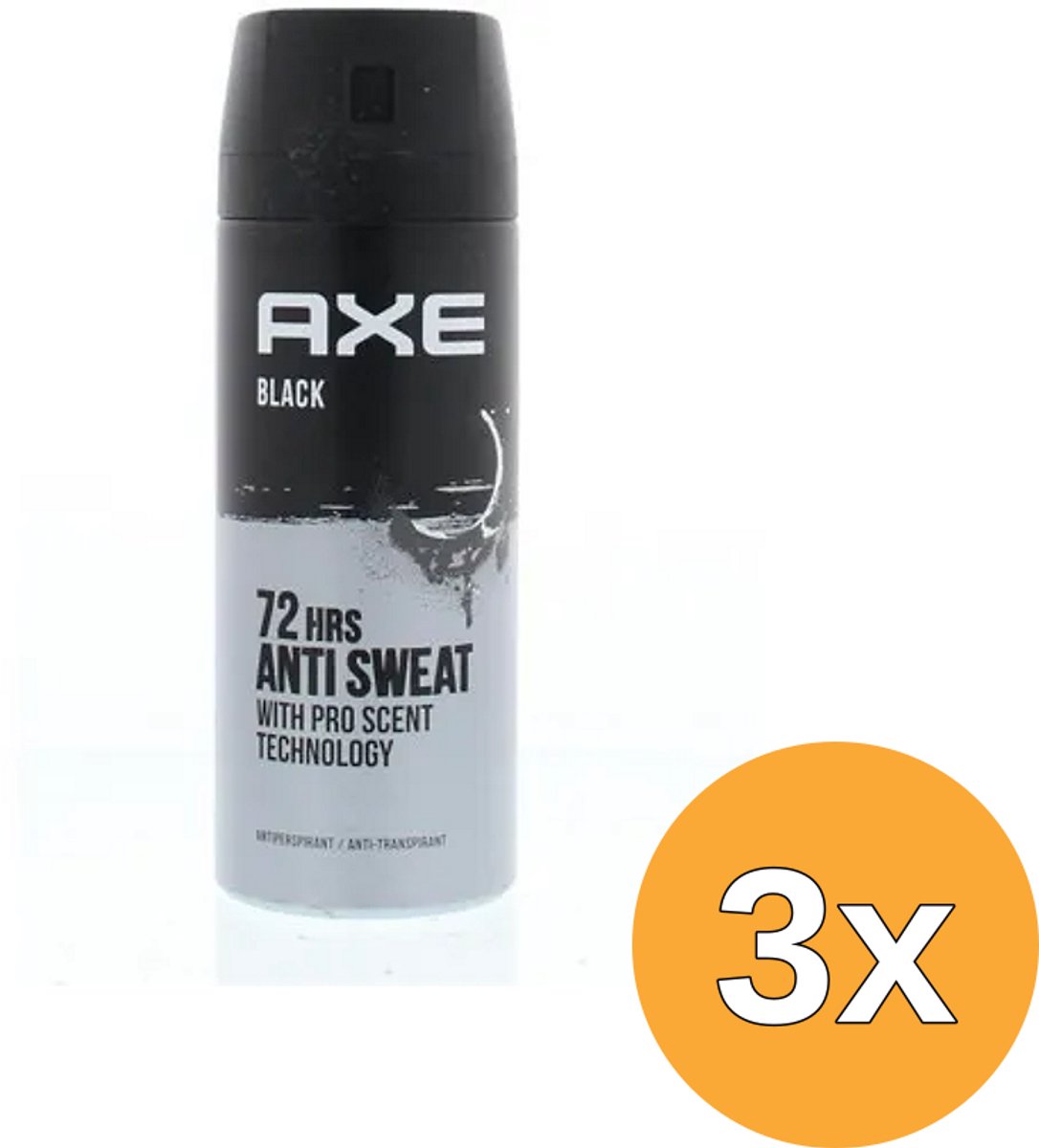 3x Axe Anti Perspirant Black (150 ml)