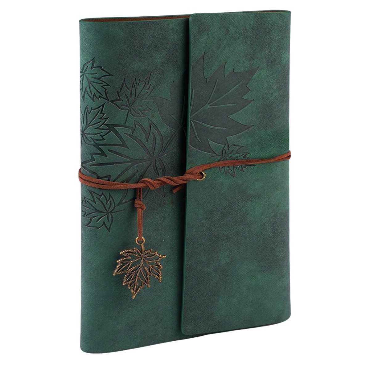 Dailygoods - Notitieboek van PU-leer, navulbaar, A5-formaat, vintage ringband, navulbaar, notitieboek, reisdagboek, dagboek, 160 vintage, navulbaar, blanco pagina's, voor reizen, werk en kantoor (23 x 16 cm, groen
