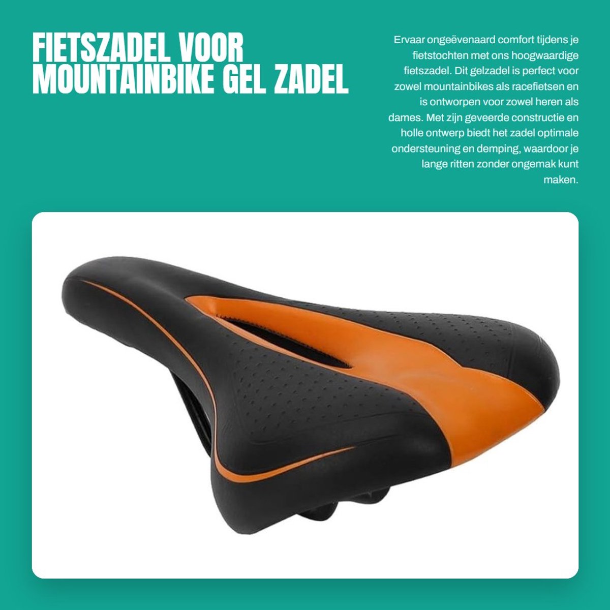 Dailygoods- Fietszadel Geveerd - Gel Zadel voor Heren/Dames - Mountainbike/Racefiets - Stabiliteit - Veiligheid - Eenvoudige Installatie - Fietsstoel
