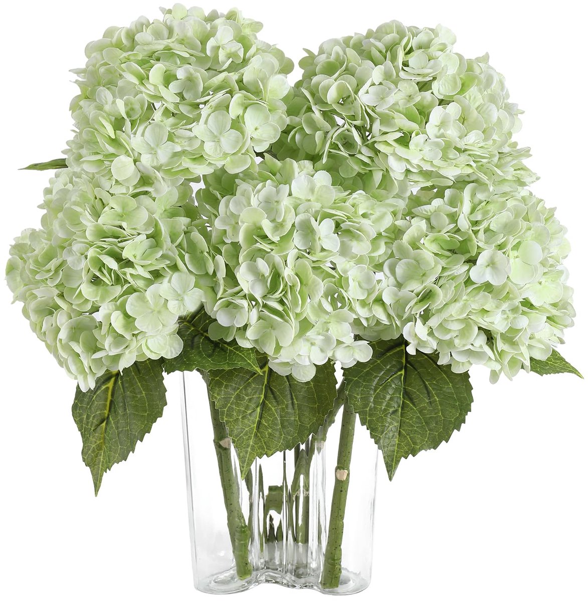 Kunstmatige Hortensia Bloemen Lichtgroen Real Touch Hortensia Bloem Boeket Nep Hortensia's voor Bruiloft Feesten Kantoor Home Decor
