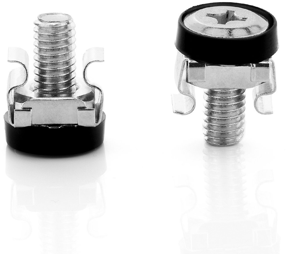 deleyCON 100x M6 Kooimoeren Schroevenset voor Netwerkkasten - Set van 100 Stuks Patchpanelracks Serverbehuizing 19 Inch 10 Inch Montageset Staal - Zilver