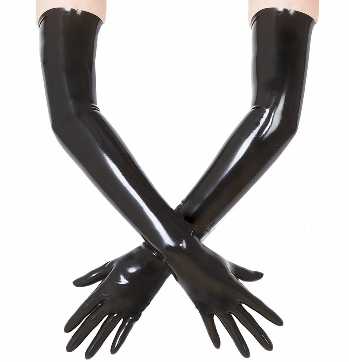 Latex Lange Handschoenen voor Vrouwen Mannen,Rubber Lange Handschoenen Lengte 22 inch voor Cosplay Clubwear
