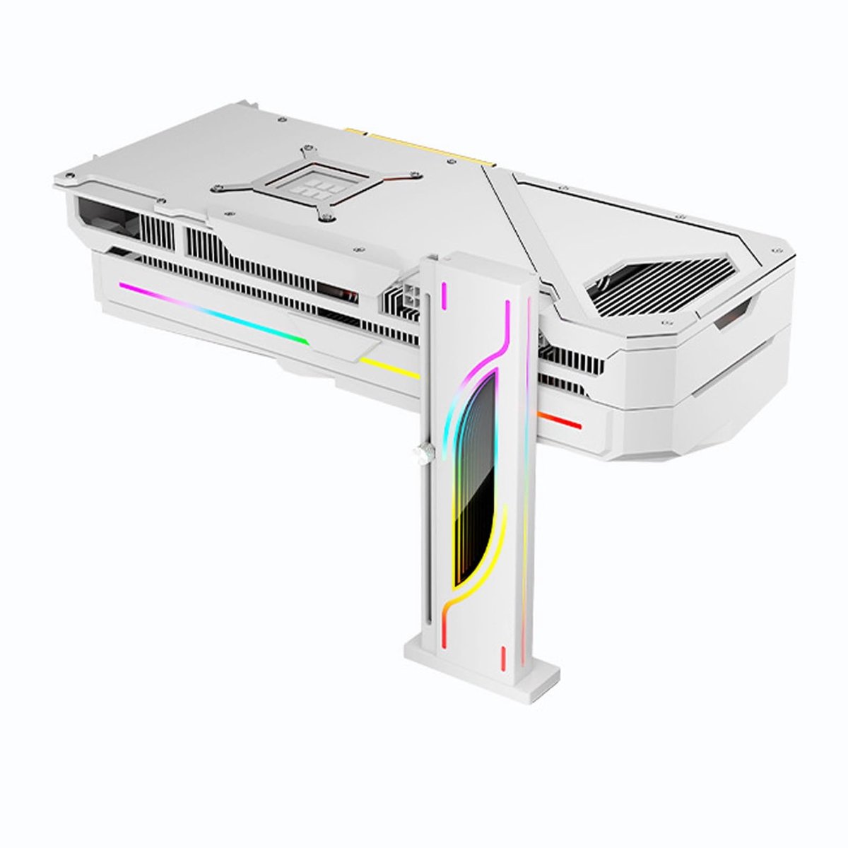 Dailygoods- GPU-standaard Hoogte Verstelbaar - Aluminiumlegering - RGB Verlichting - Magnetische Basis - Antislip Houder - 19-153mm Verstelbaar - Grafische Kaarthouder