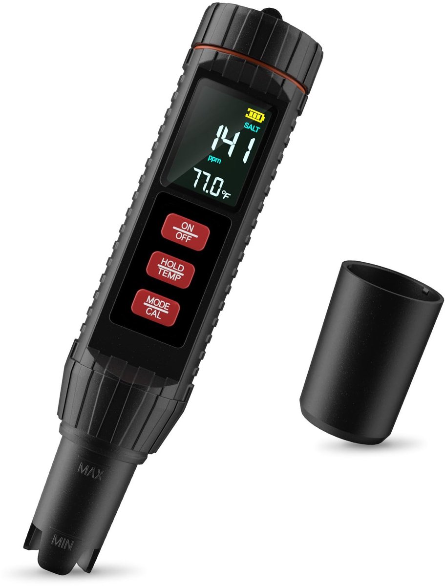 Dailygoods- Zwembadwatertester 7-in-1 - Waterkwaliteit Tester - pH-Meter - TDS/EC/Zoutgehalte - Temperatuur - Digitaal Display - Waterkwaliteitstester
