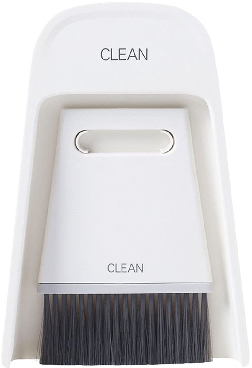 Dailygoods- Huishoudelijke Reinigingsset Mini - Bezem/Stofpan - Wisserkop - Voor Keuken/Eettafel - Lichtgewicht - Compact Ontwerp