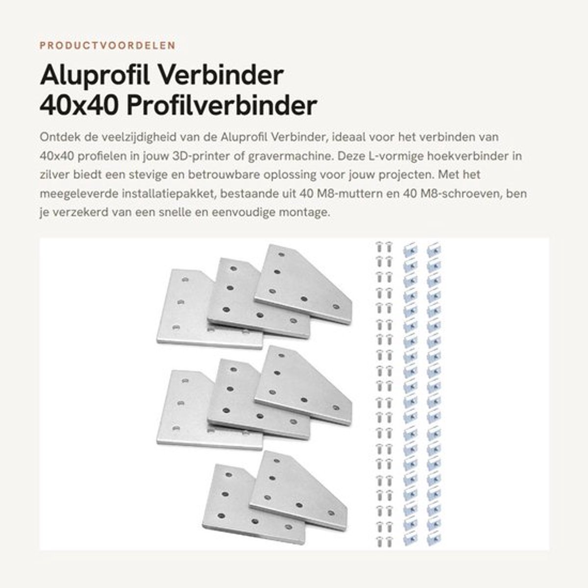 Store_8 - Aluprofil Verbinder - 40x40 Profilverbinder - L-vormige