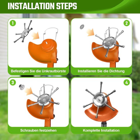 2 stuks onkruidborstel voor bosmaaier, onkruidborstel voor grastrimmer, bosmaaier accessoires, grastrimmerkop, wildkruidborstel Alleen voor snijwielmachines met een bladopening van 5 mm (6 kop — afbeelding 2