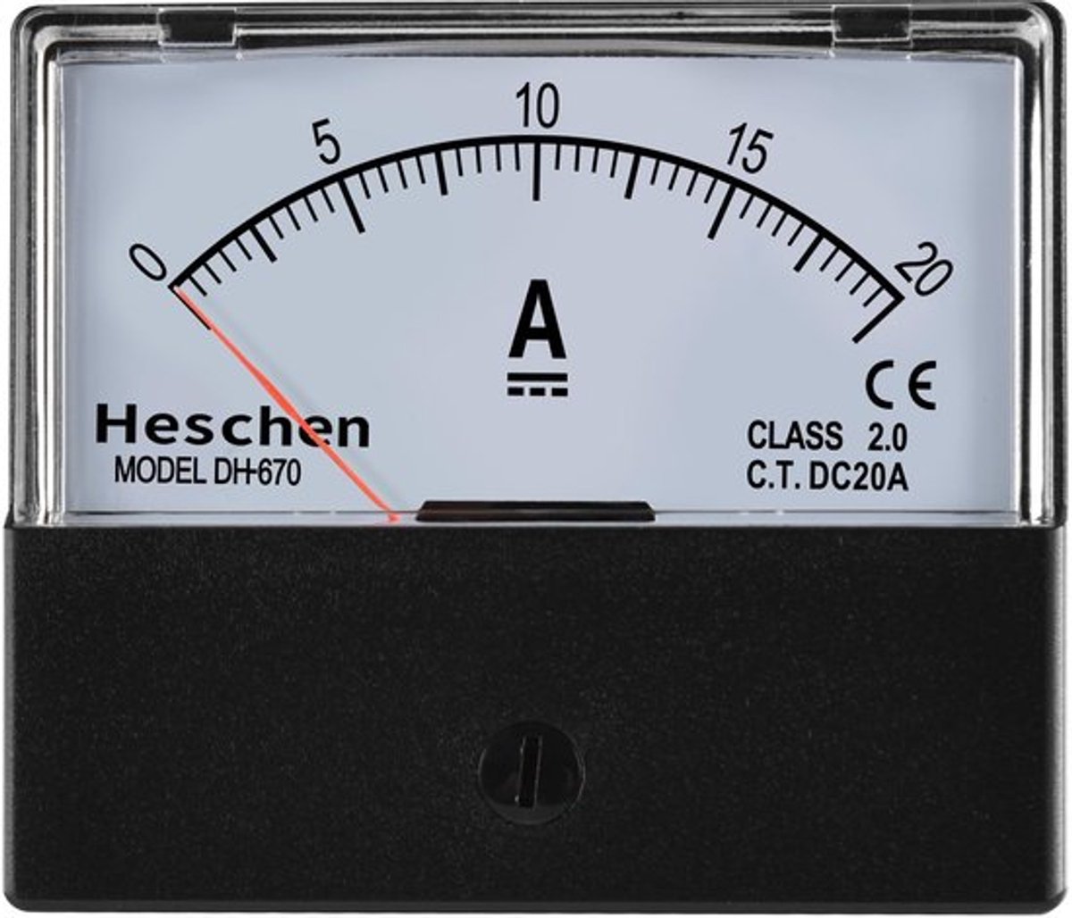 VT Goods - Ampèremeter - Analoge meter - Compact formaat - DC 0-20a