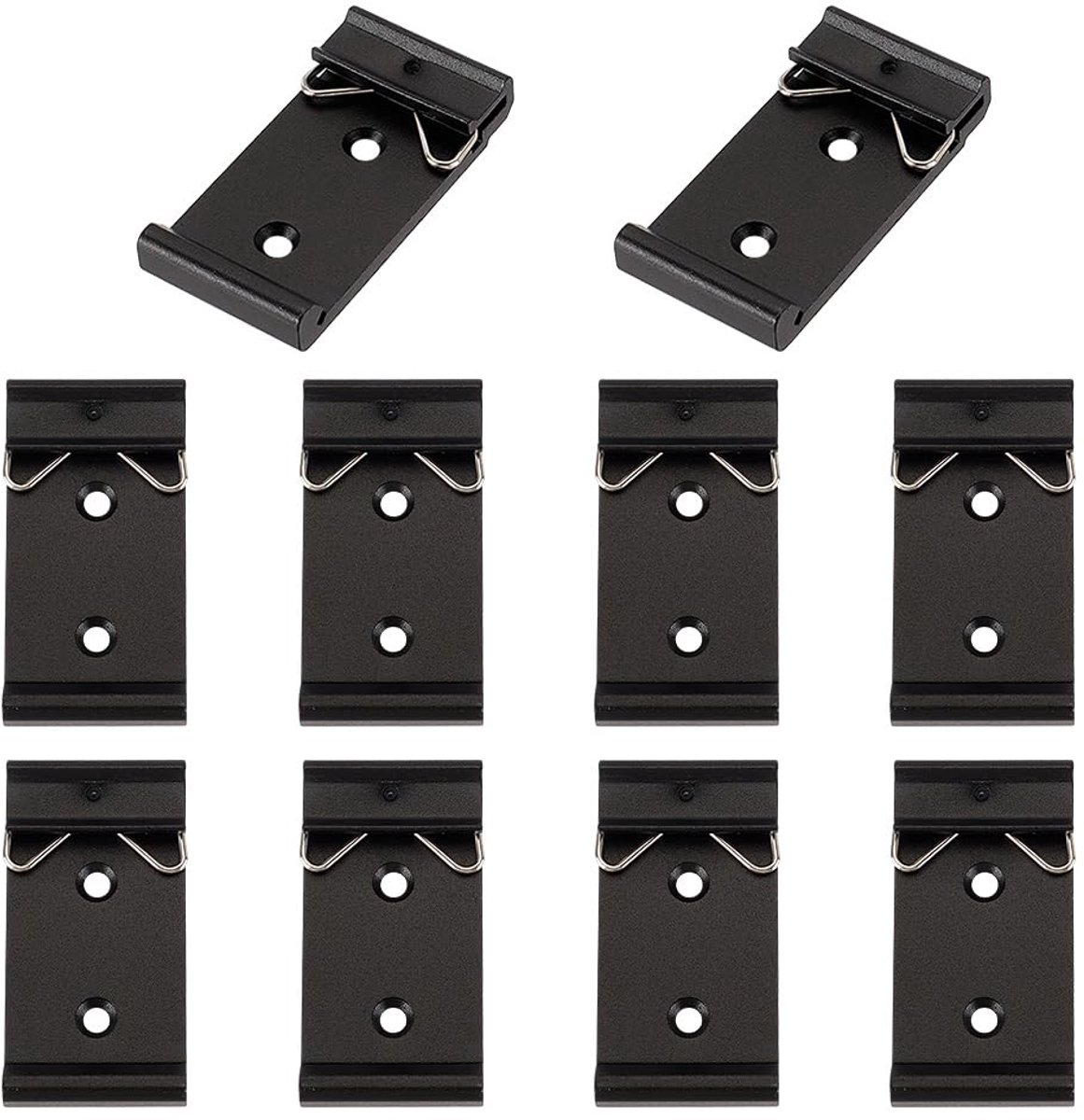 10 stuks DIN-rail vaste klem, 2,59 cm breedte universele DIN-rail montage clip snap, aluminiumlegering DIN-rail montagebeugels solid state relais clip voor relaismontage