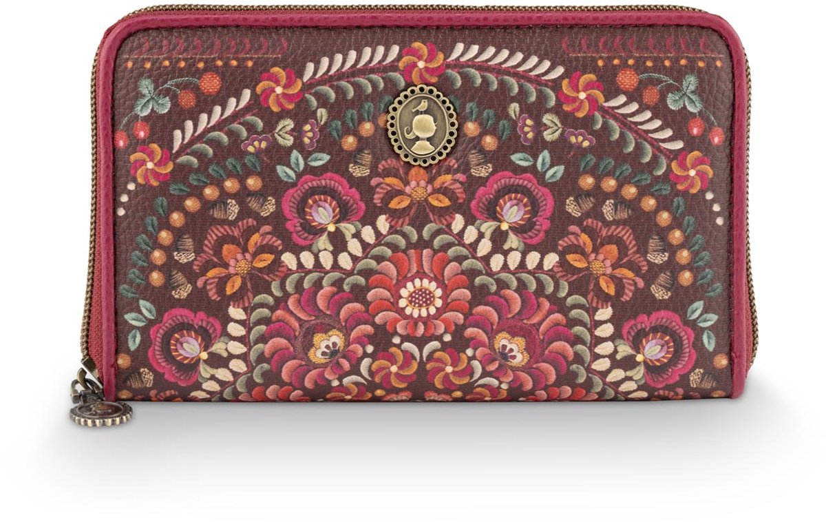 Pip Studio - Portemonnee - Willow II Ricamo - Donkerrood - 18x3x11cm