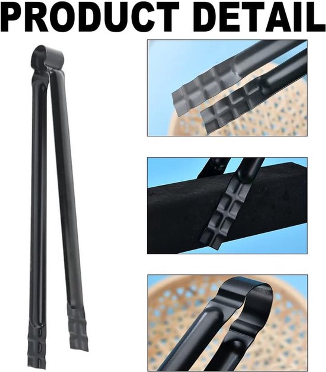 Aladdien - Houtskooltang - Grillclip - Multifunctioneel - Zwart