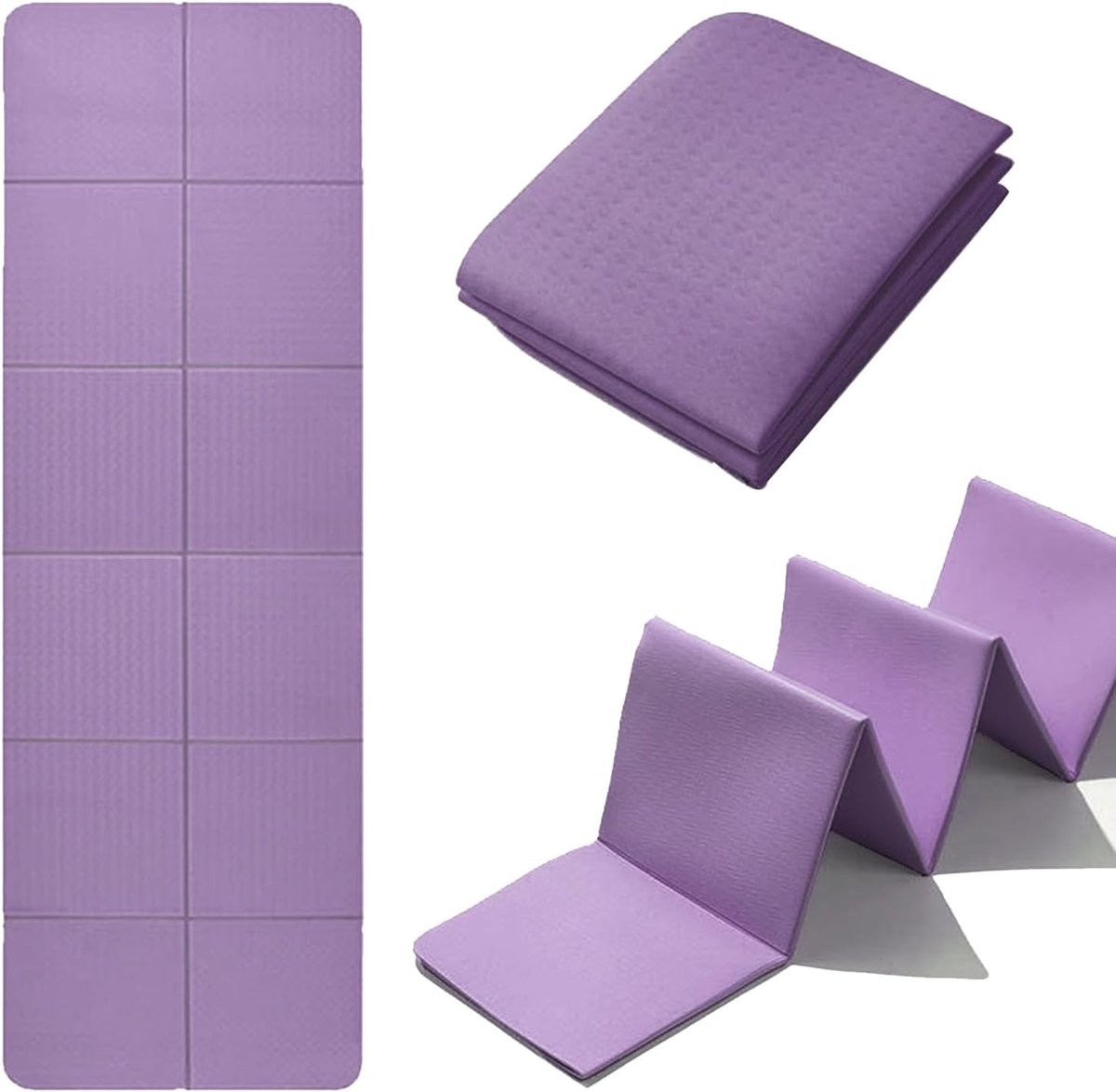 opvouwbaar, voor op reis, 183 x 61 x 0,4 cm, antislip, pilatesmat, sport, met draagtas voor pilates, sportschool, aerobic, stretching, training