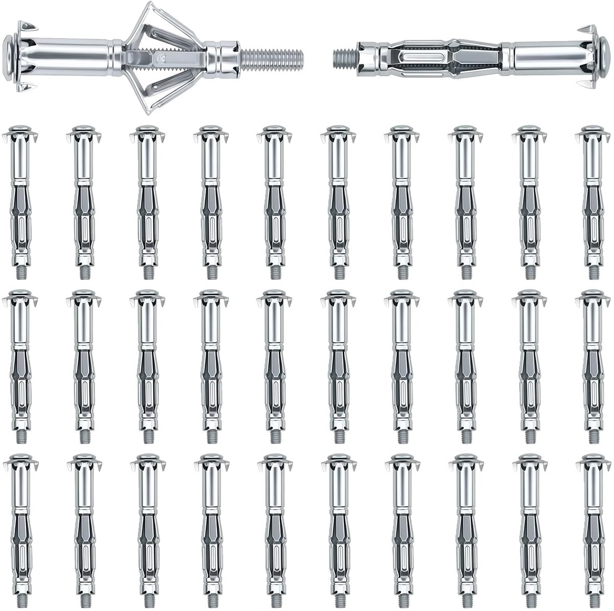 30 stuks holle ruimtepluggen, M6 x 65 mm holle wandpluggen, spreidpluggen, robuuste hollewandanker voor bevestigingen in gipsplaten, woondecoratie
