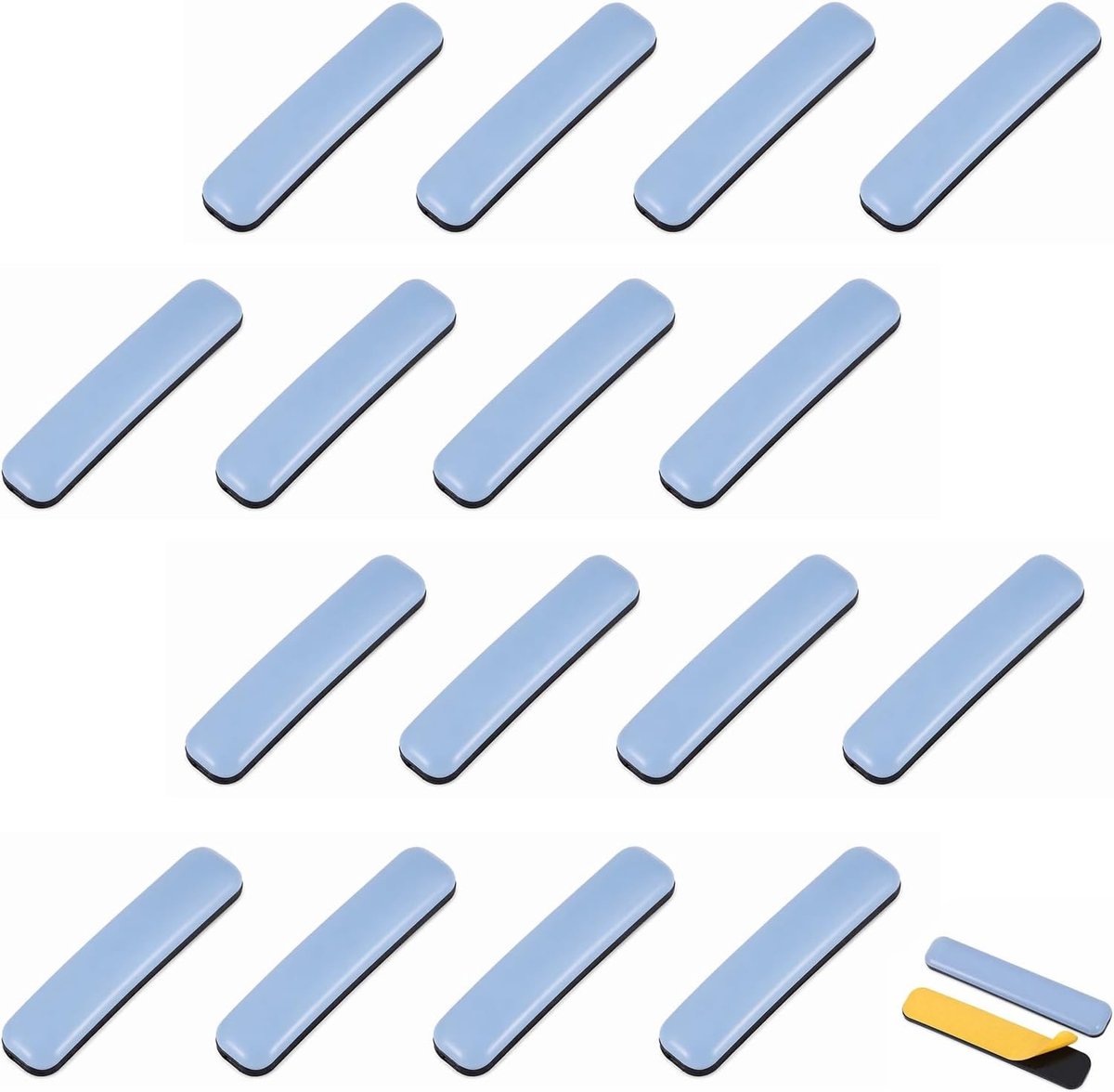Set van 16 zelfklevende meubelglijders voor tapijten en gladde vloeren, 16 x 75 mm, bescherming voor zware meubels en apparaten, ideaal voor vloerbescherming en gebruiksgemak