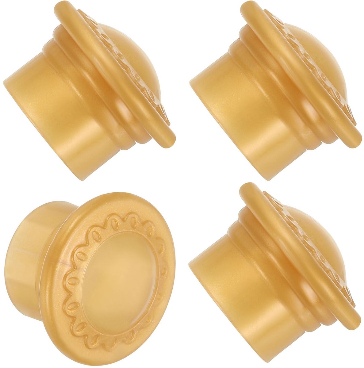 Gordijnstanguiteinden, 4 stuks, kunststof gordijnrail, hoofdeinde, raamgordijnrail, Finial, geschikt voor diameter 26-28 mm stangen, paaleindplug cap voor thuis, goud