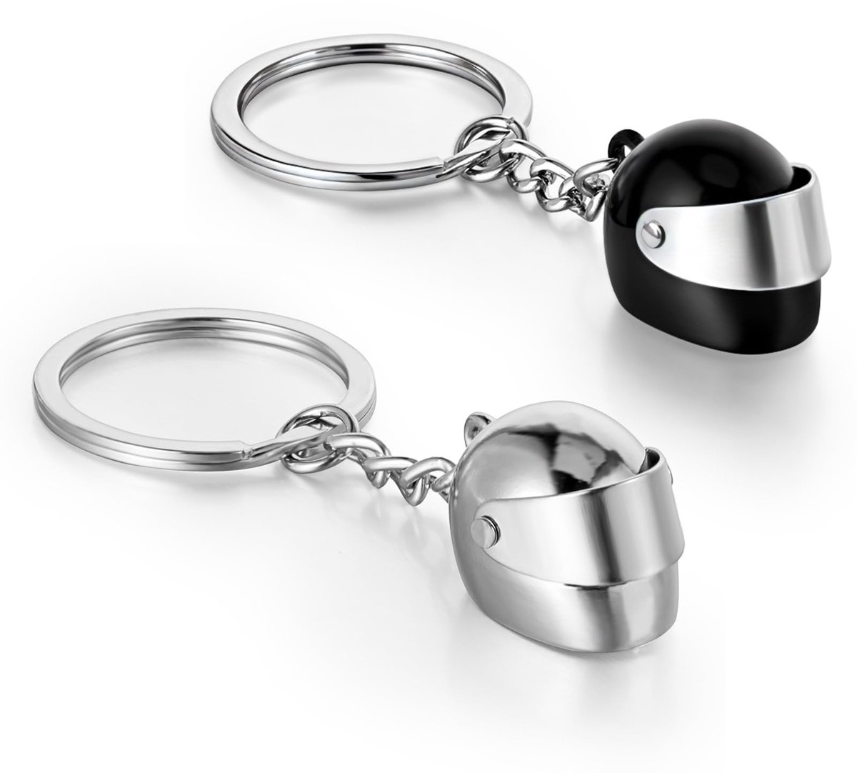 2 stuks motorhelmsleutelhangers, cadeau idee voor motorrijders, motorcadeau, 3D mini sleutelhanger, sleutelhanger voor motorhelmen, hanger voor verjaardags en vakantiecadeaus