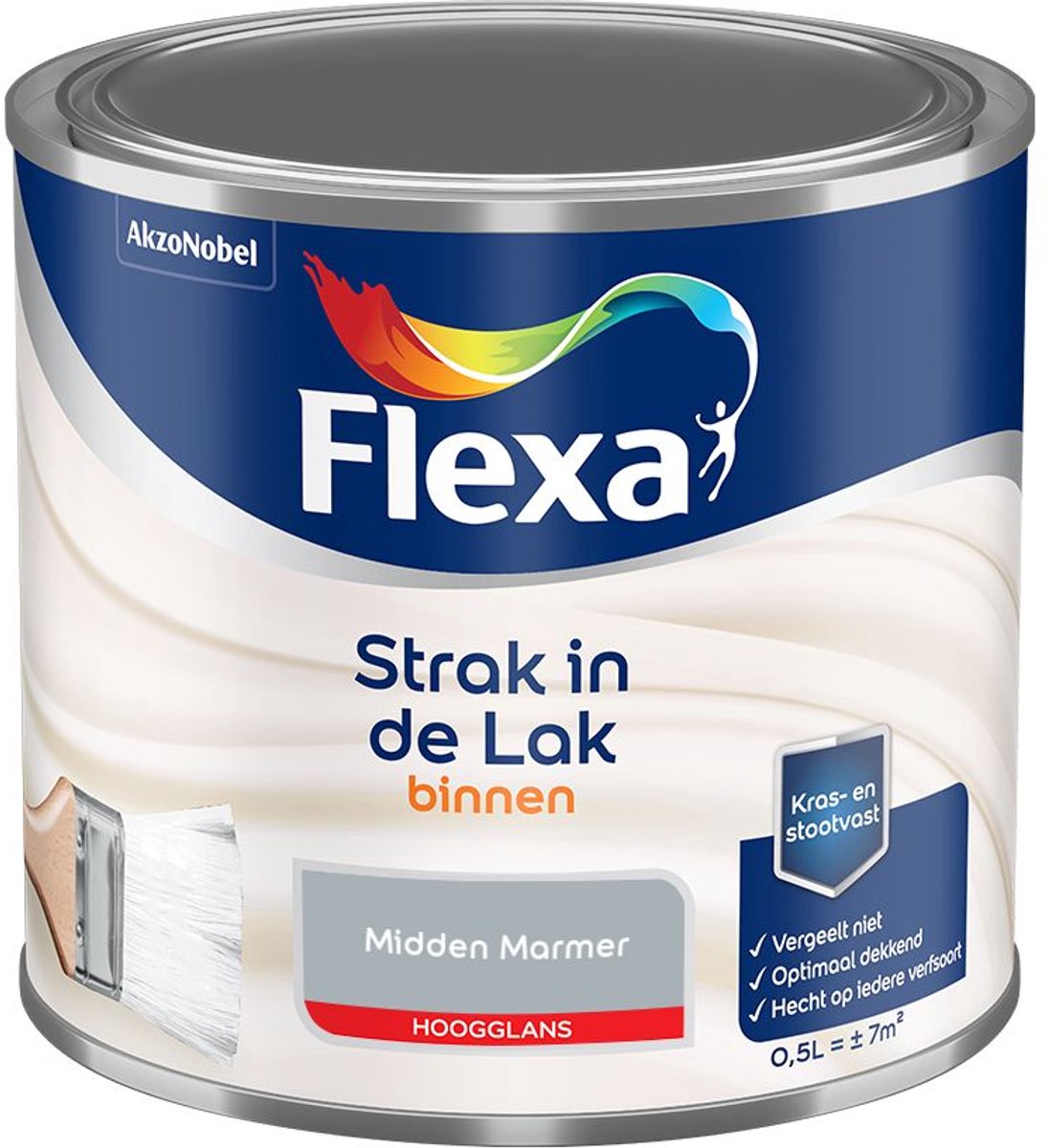 Flexa - Strak In De Lak Binnenlak Hoogglans - Midden Marmer - Mengverf - 500 Ml