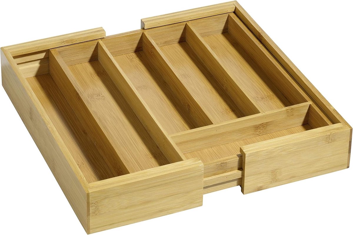 Bestekbak Simon van bamboehout, geschikt voor alle gangbare laden, uittrekbaar van ca. 28,5 tot ca. 40,0 cm,