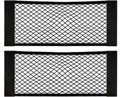 Kofferbaknettas, 2 stuks, 60 x 25 cm, universeel kofferbaknet, beschermend net, elastisch, kofferbakopbergnet met klittenbandsluiting, voor auto/SUV, bagagenet van nylon