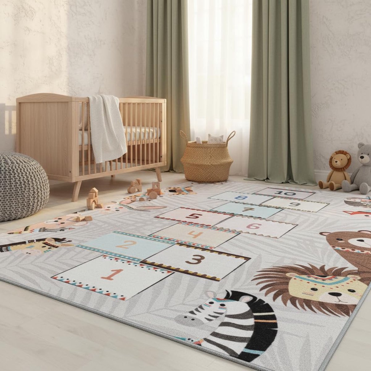 Kindervloerkleed Hinkelbaan GREY 160 X 230 cm Kinderkamer en speelkamer | PLAY