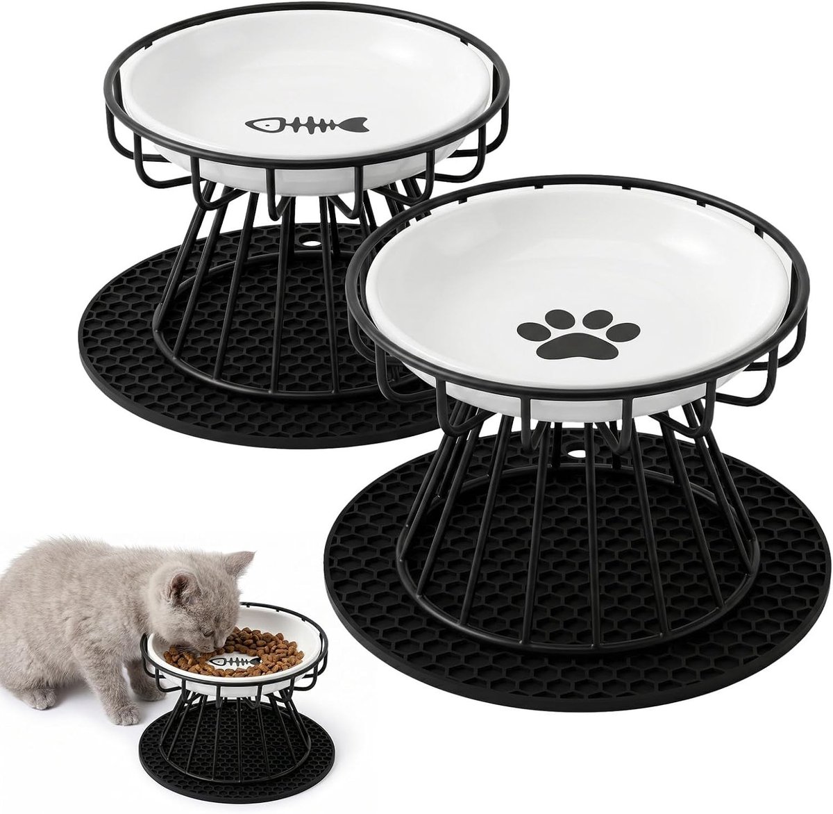 Nekbescherming schalen voor katten en kleine honden, gemakkelijk te reinigen, hygiënisch en vaatwasmachinebestendig, ideaal voor voer en water