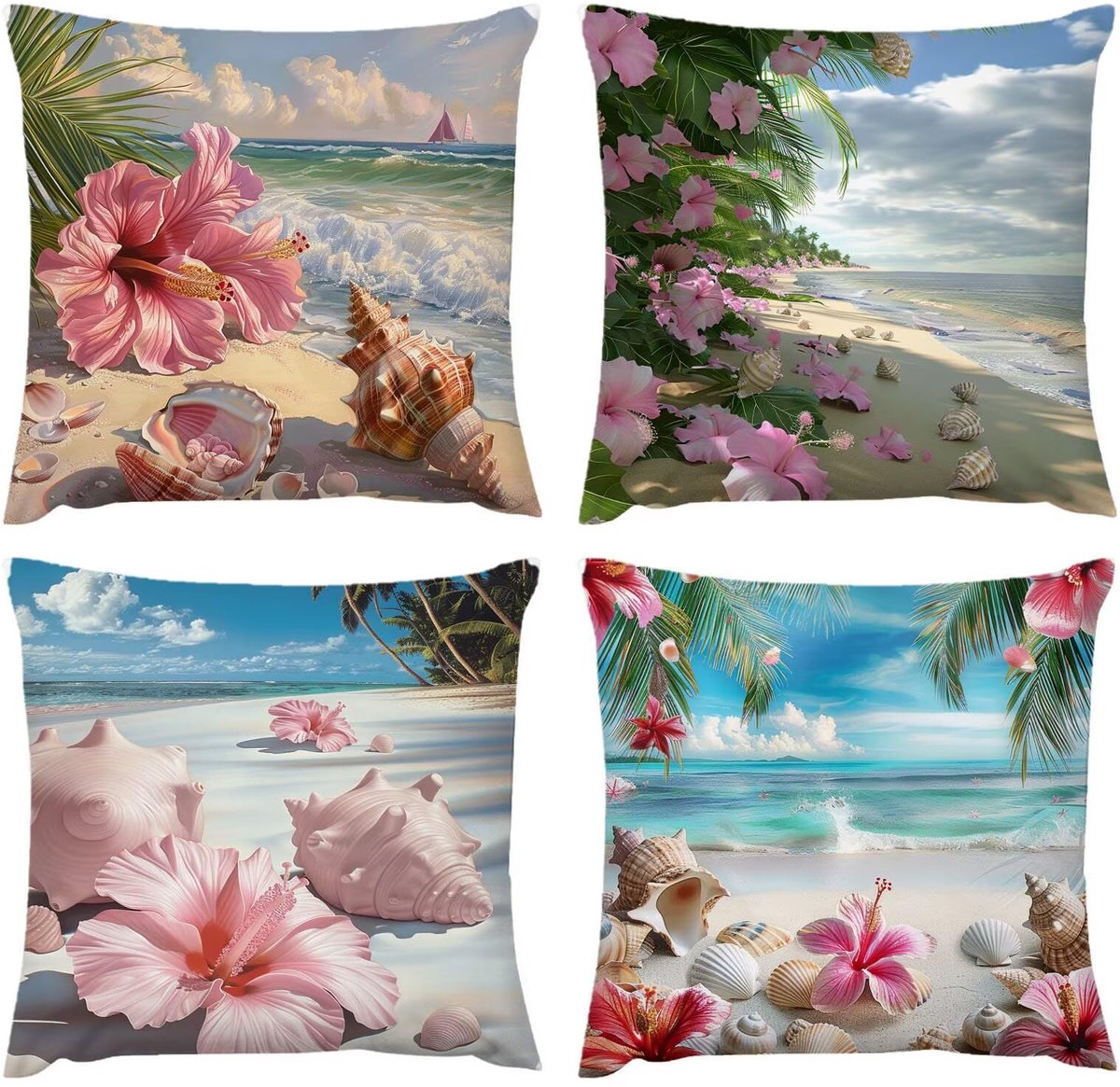 kussenhoezen 50 x 50 cm, outdoor waterdichte kussenhoes set van 4, zachte sierkussens, 50,8 x 50 cm, voor terras, tuin, veranda, bank, binnen, woonkamer, bedstoel, woondecoratie