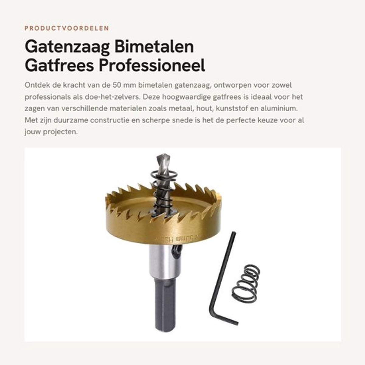 Dailygoods Gatenzaag Bimetal 50 mm Metaal/Hout Hoogwaardig