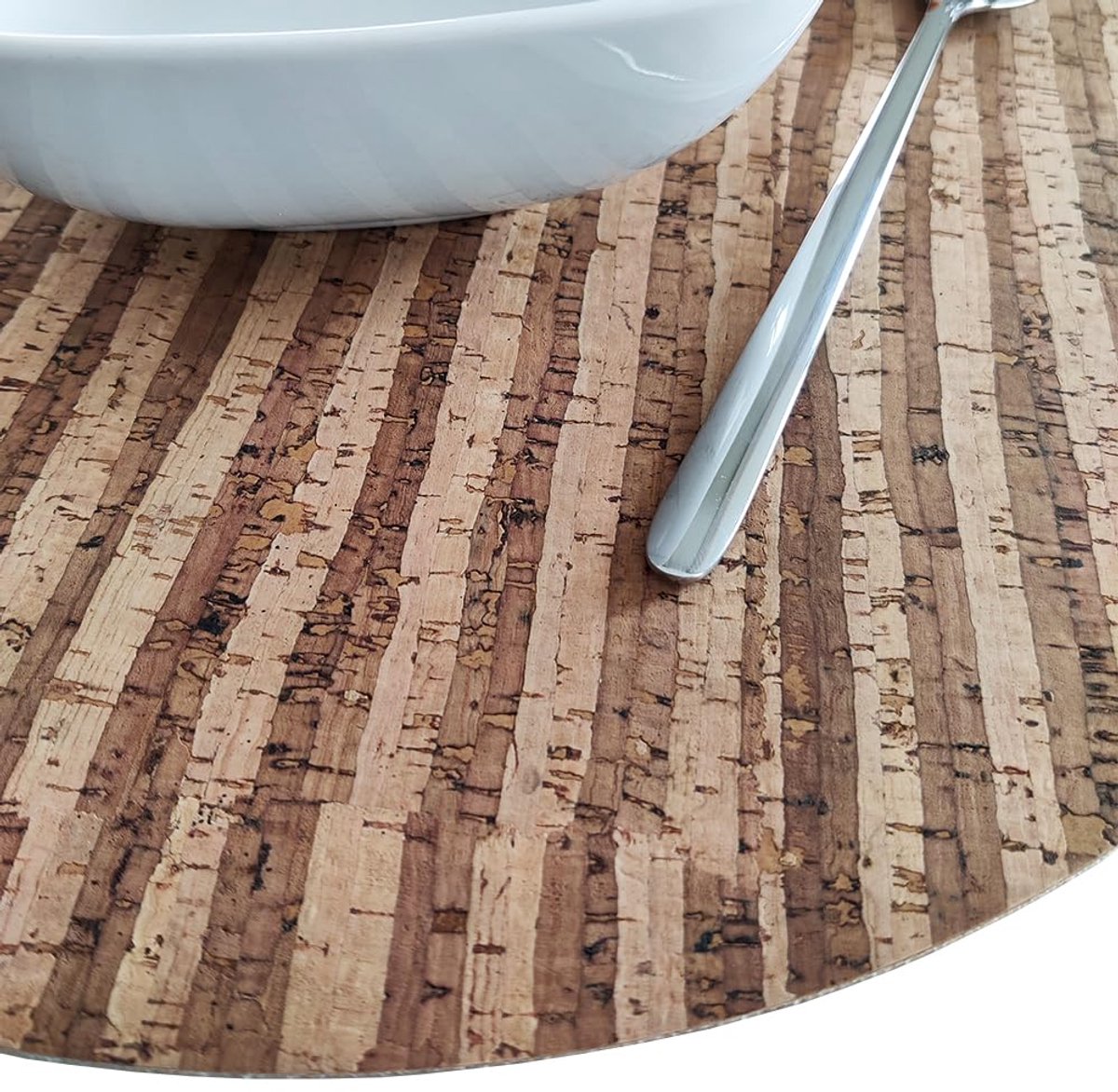Placemat Aosta, rond, 4 stuks, Cortiça Natur, Ø 38 cm, bescherming tegen hitte en vlekken