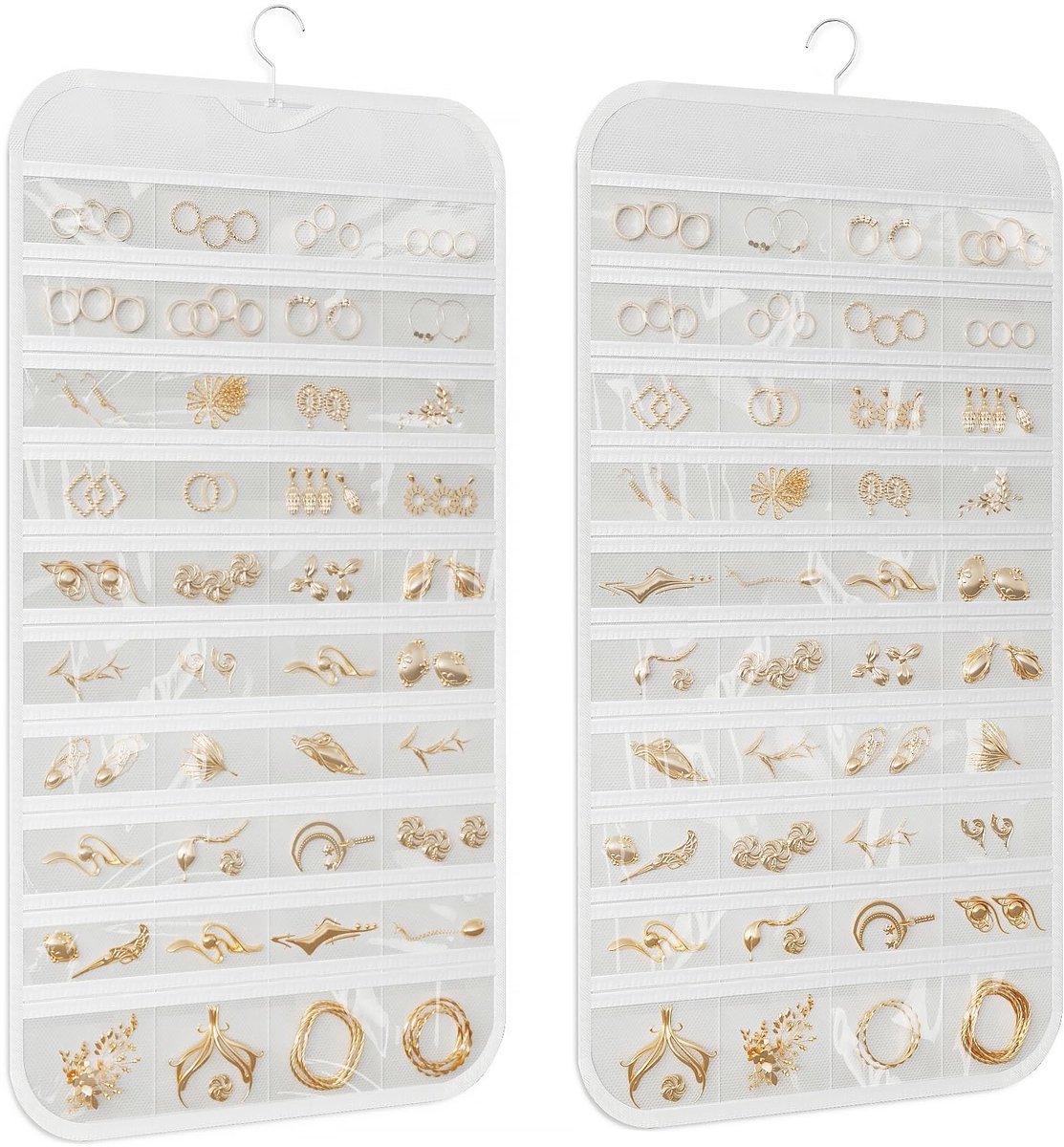 1 Pack Opknoping Sieraden Organizer, 80-Pocket Sieraden Organizer Opknoping, voor Sieraden Oorbel Ketting Armband Ring Opslag Reizen Houder
