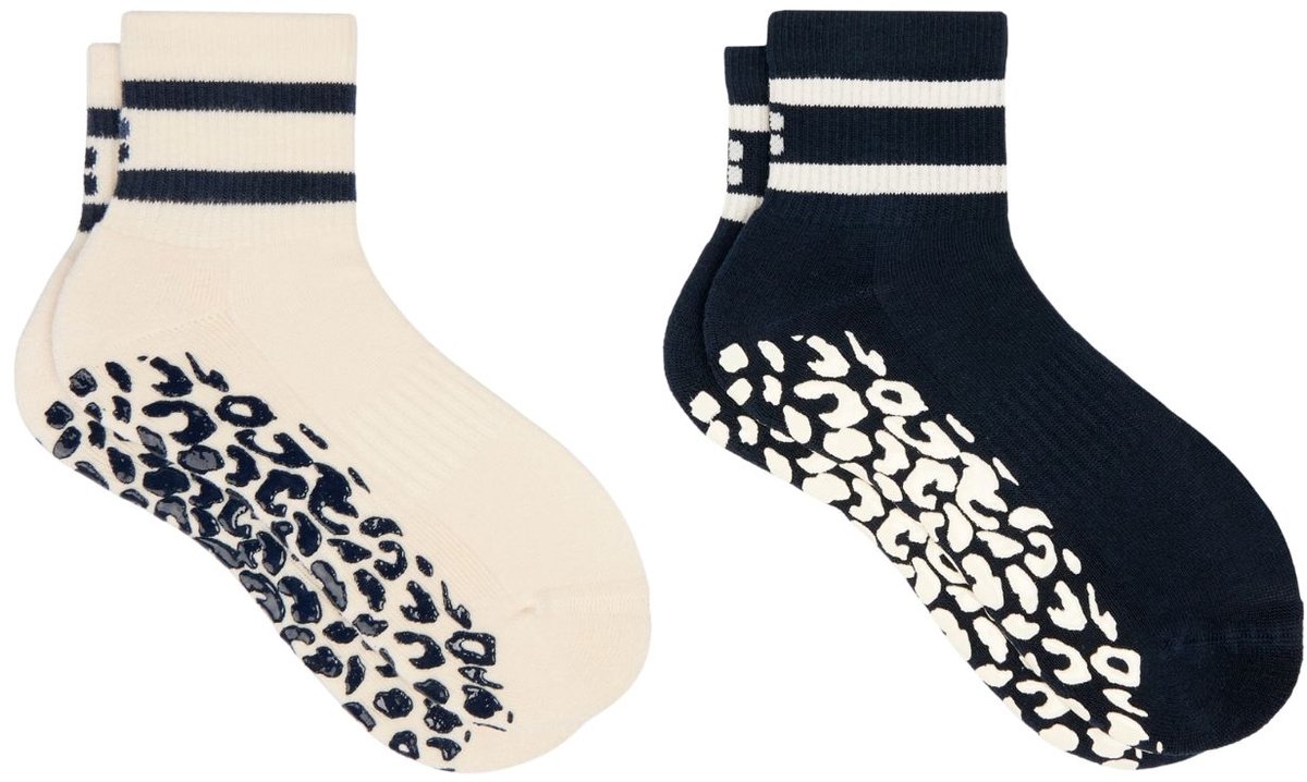 Sweaty Betty Animal Print Mini Pilates Crew Gripper 2 Pack - Maat 6/8