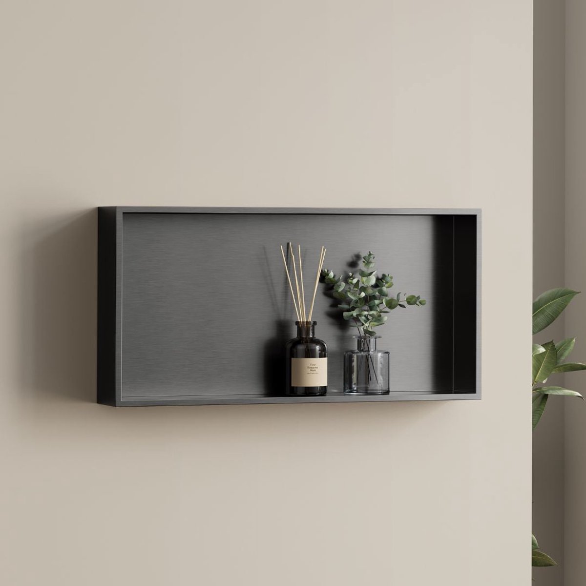 Badkamer opbouwnis 60x30x8cm Sanitado Foya Bandy in gunmetal