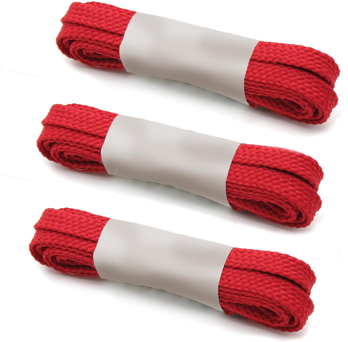 Barcelona Platte veters, 3-delig, 1200 x 5 mm, rood, platte veters voor hardloopschoenen, sportieve veters voor dames en heren, platte kleurrijke veters voor kinderen, rood, 3