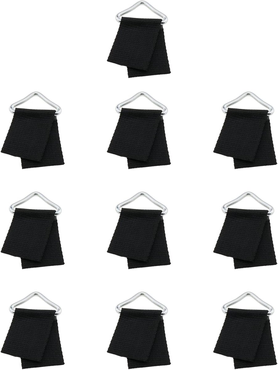 10-delige trampoline-accessoireset, inclusief trampoline-driehoekgespen, vervangingsonderdelen voor het trampoline-matras en reparatiebenodigdheden, zwart.