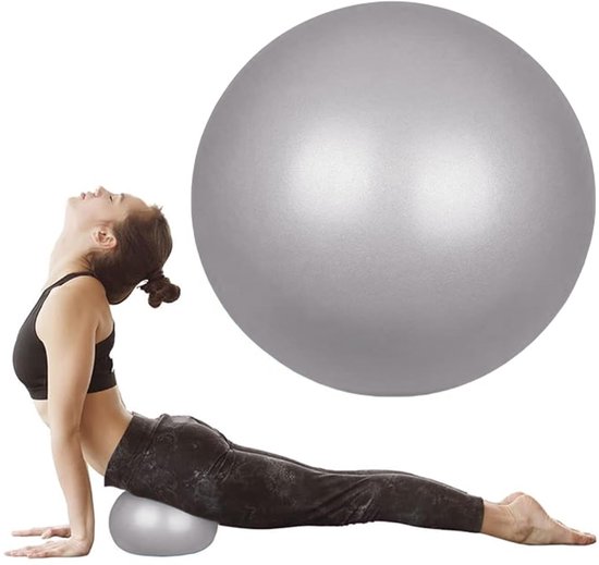 flintronic 25 cm mini pilatesbal, kleine anti-burst oefenbal voor yoga, pilates, balans, fysiotherapie, stretching en core fitness - inclusief stabiliteitsbal workoutgids