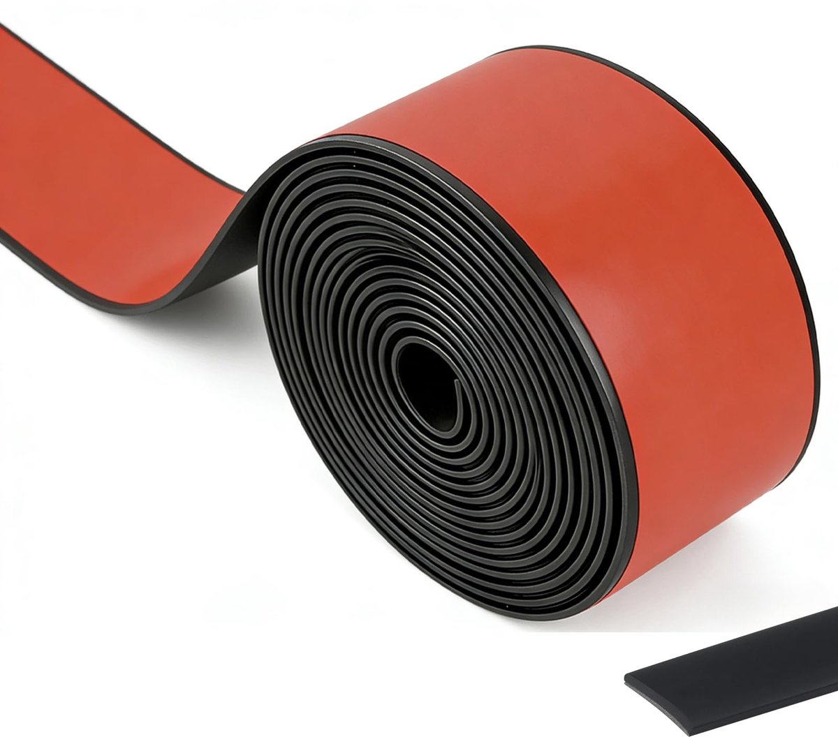 Zelfklevende Rubber Strips 20 mm x 2 mm x 3 m - Antislip Rubberprofiel voor Seals en Matten, Neopreen Rubber voor Diverse Toepassingen
