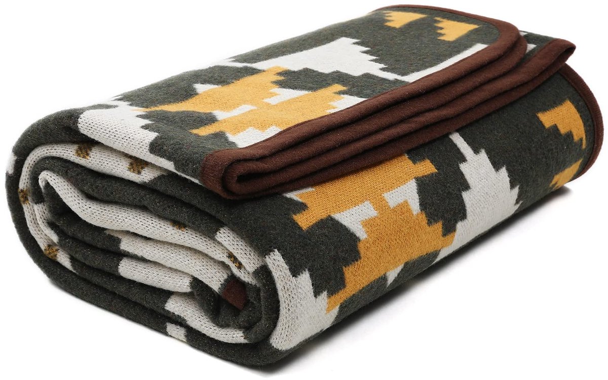 Wollen deken, warme reisdeken, gebreide deken, decoratieve sprei, deken voor bank, stoel, bank, bed, woonkamer, camping, geschikt voor alle seizoenen, ww203