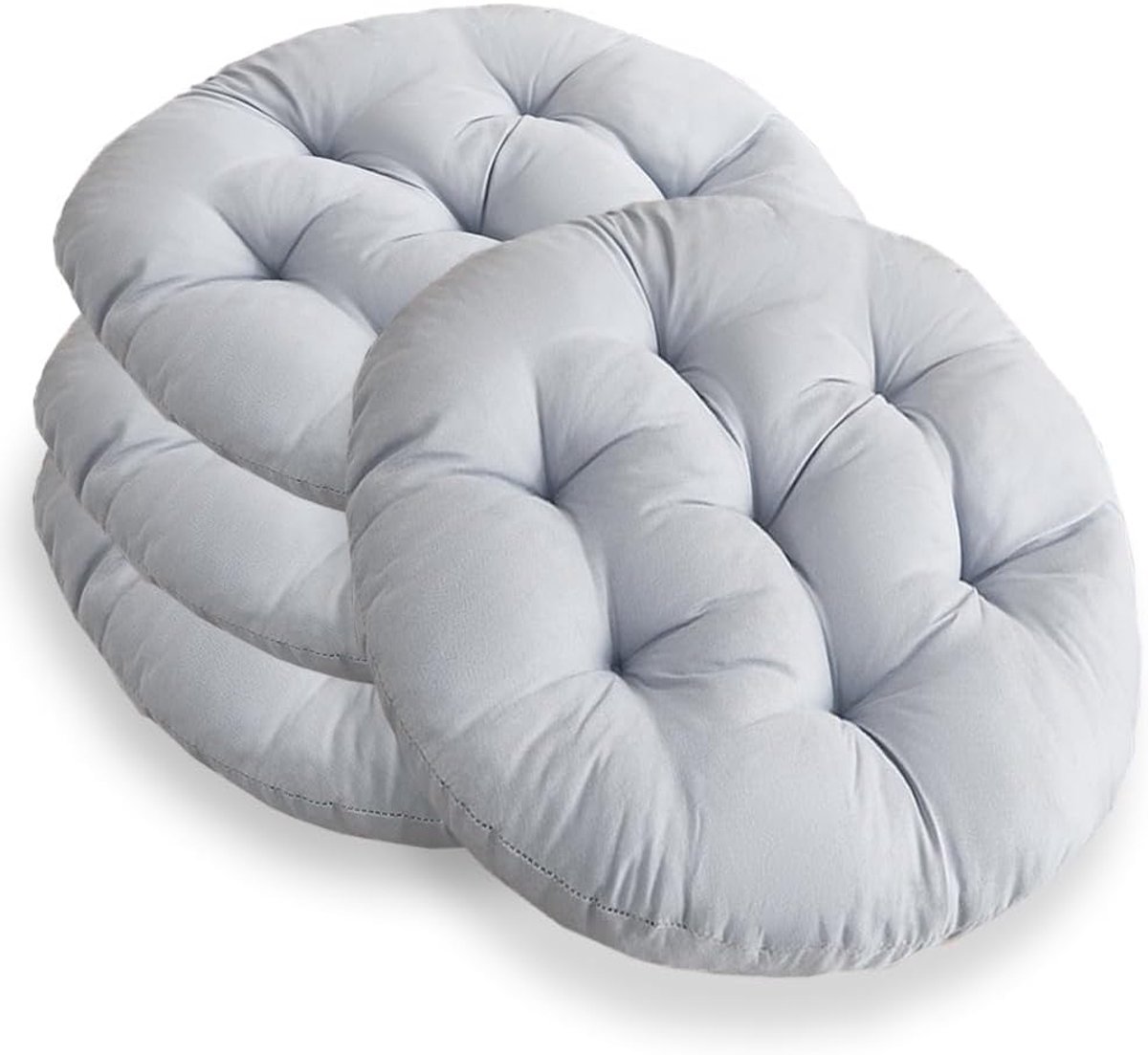Set van 4 stoelkussens, rond, 40 cm, gevuld zitkussen, stoelkussen, antraciet voor tuinstoel, bureaustoel, balkonstoel, zacht kussen voor binnen en buiten, zitkussen voor eetkamer, woonkamer