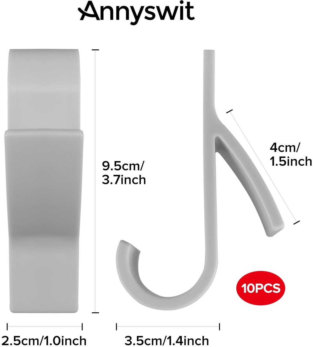 10x Ronde Verstelbare Radiatorhaken Wit voor Handdoeken - Geen Boren voor Badkamer Radiato
