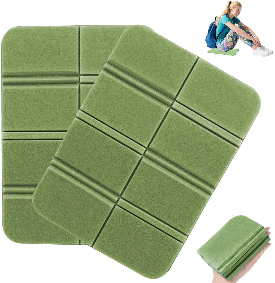 Zitkussen voor buiten, 2 stuks zitondersteuning voor wandelen, draagbaar stadion zitkussen, waterdicht zitkussen voor buiten, voor wandelen en camping