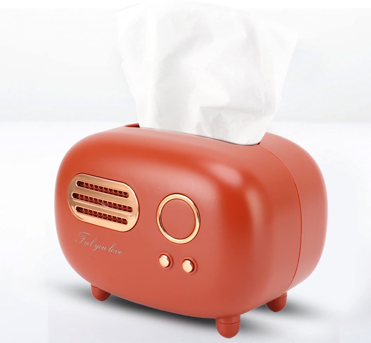 Dailygoods- Tissuebox Retro Radio Vorm - Tissuedoos Houder - Kunststof - Decoratieve Organizer - Voor Keuken/Badkamer - Praktisch en Mooi