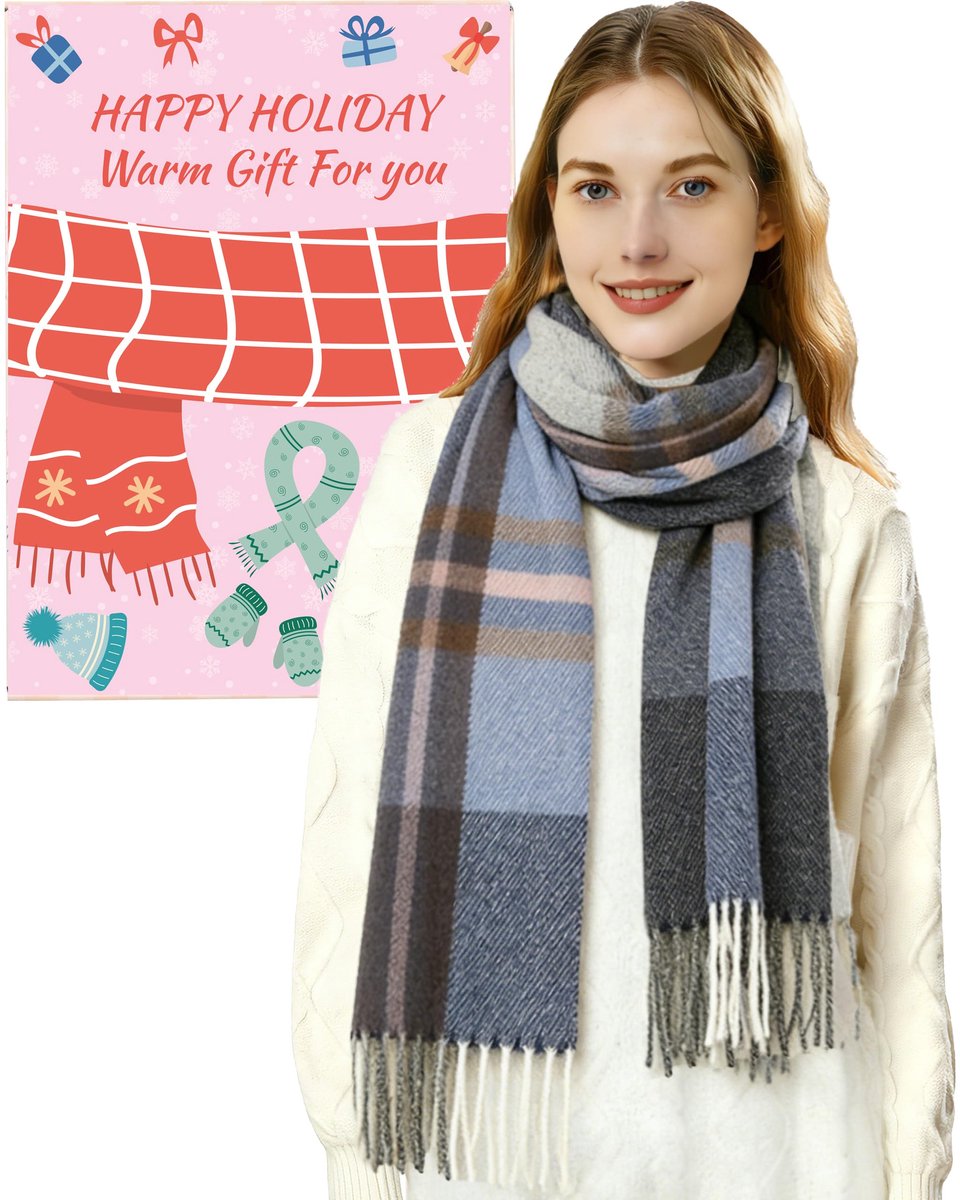 Cadeaus voor vrouwen sjaal: kasjmier damessjaal wintersjaal wollen sjaal dames sjaals doeken voor vrouwen mama oma vriendin zus kerstman geschenken adventskalender