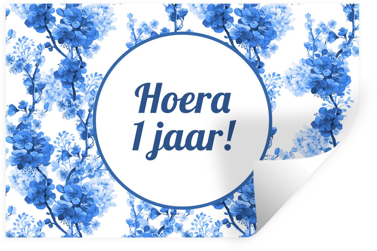 Muurstickers - Sticker Folie - Verjaardag - 1 Jaar - Quote - Blauw - 30x20 cm - Plakfolie 